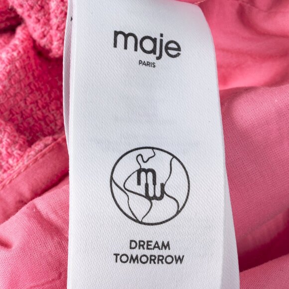 Maje Rose Cotton-Tweed Braided-Trim Wide-Leg Pant Suit - Picture 12 of 16